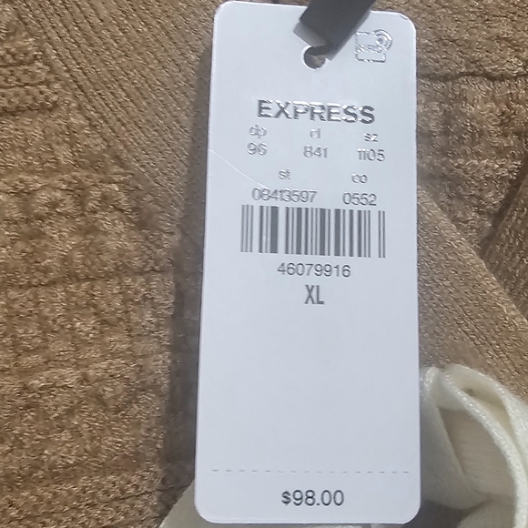 Textured V-Neck Bow Cardigan Size XL - Picture 12 of 12